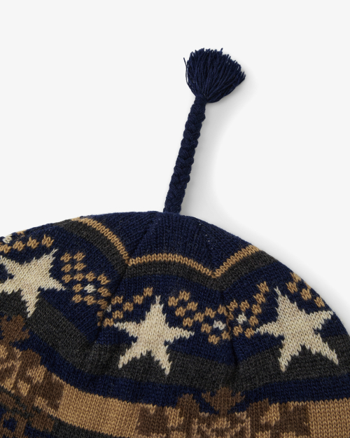 SNOW TASSEL BEANIE [DARK NAVY]