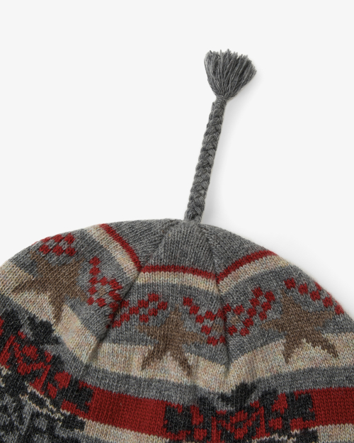 SNOW TASSEL BEANIE [GREY]