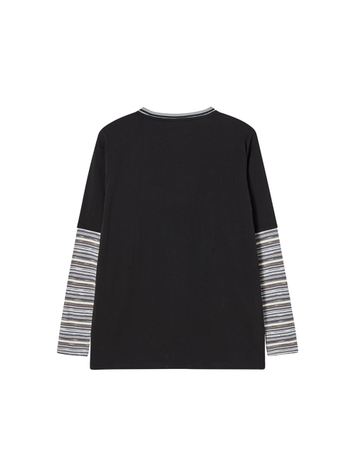 KNITTED LAYERED L/S BLACK