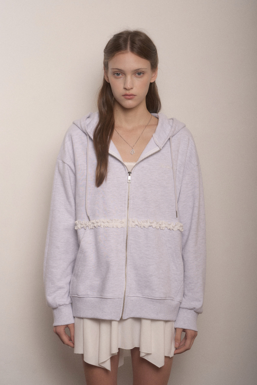MERINGUE HOOD ZIP-UP-MELANGE