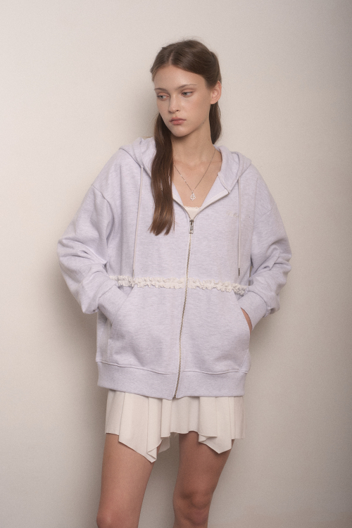 MERINGUE HOOD ZIP-UP-MELANGE