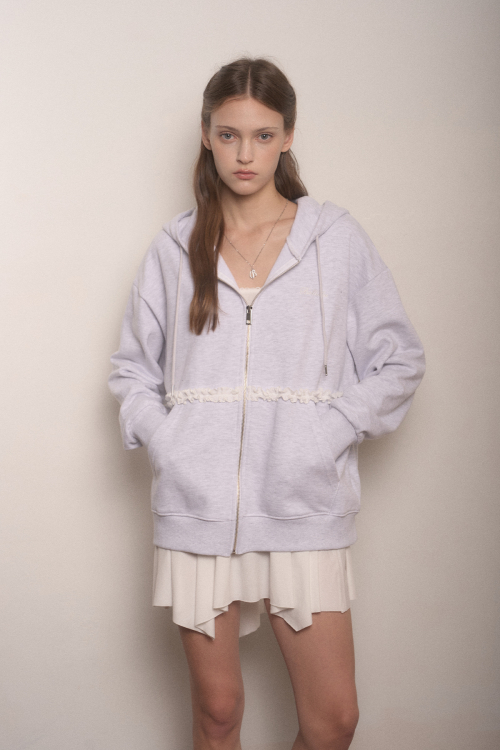 MERINGUE HOOD ZIP-UP-MELANGE