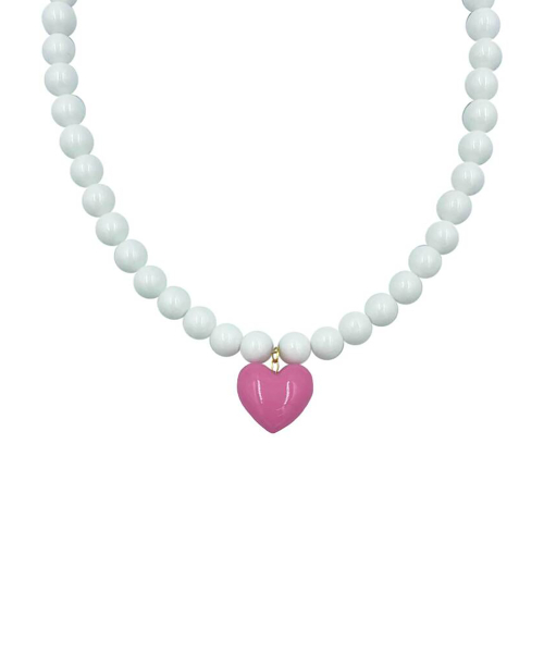 P.S(pearl shell) Love sick necklace Pink