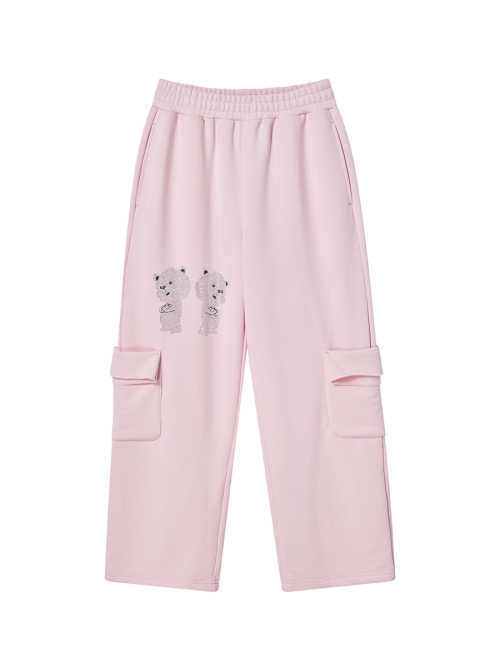 RHINESTONE DALGOMM JOGGER PANTS PINK