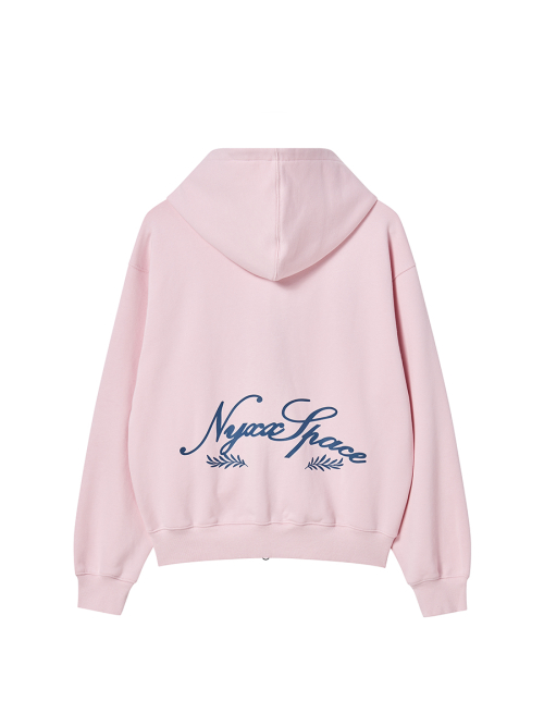 RHINESTONE DALGOMM HOOD ZIP-UP PINK