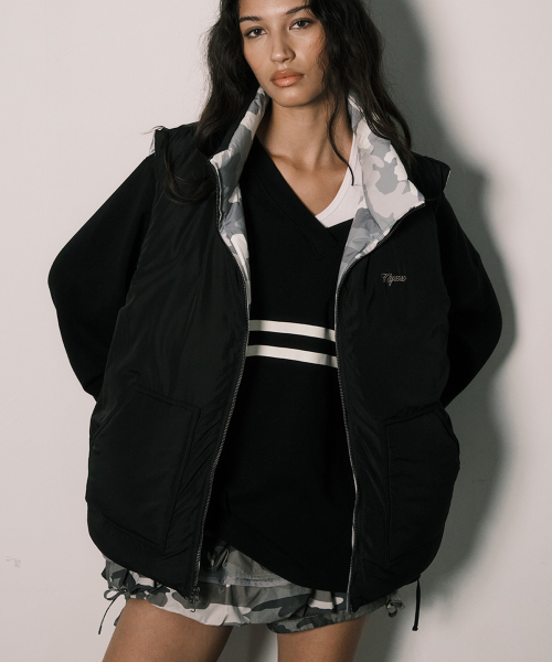CURVE LINE COLLARED DOWN PUFFER SKY BLUE