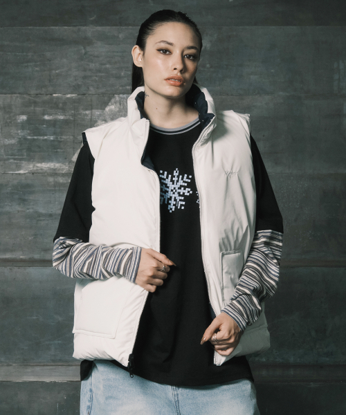 CURVE LINE COLLARED DOWN PUFFER SKY BLUE