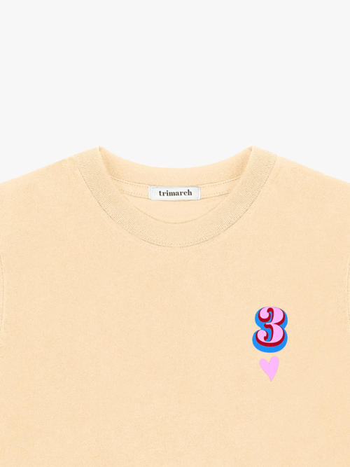 Tri / Heart T-shirt / Beige