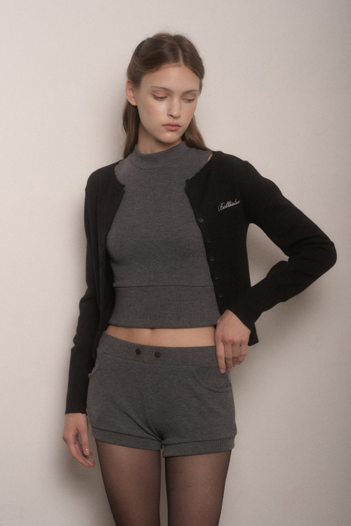 HARI BUTTON SHORTS-DARK GRAY