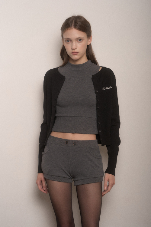 HARI BUTTON SHORTS-DARK GRAY