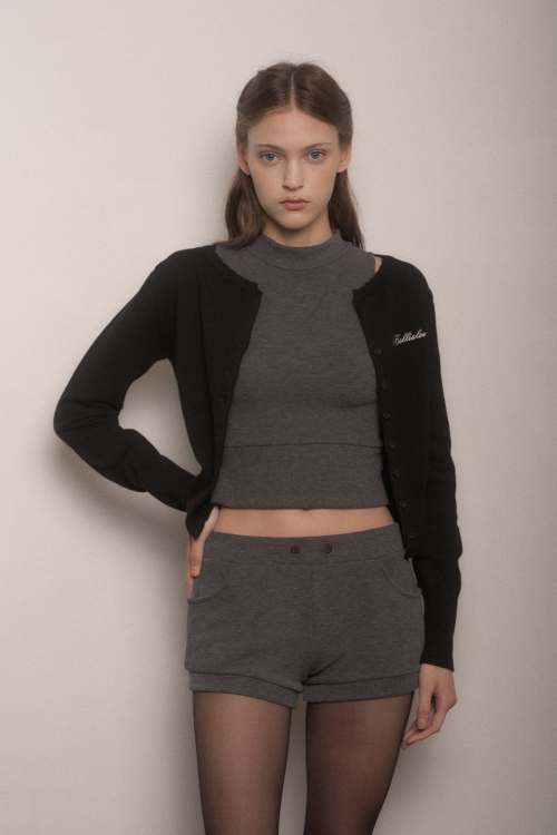 HARI BUTTON SHORTS-DARK GRAY