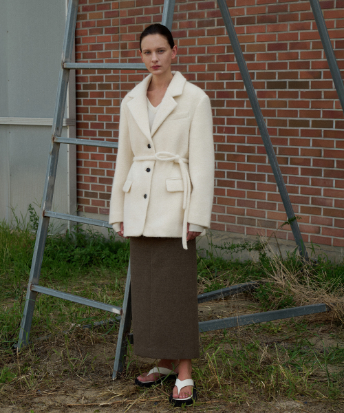 Alpaca Belted Jacket[LMBFWI25JK104]-Cream
