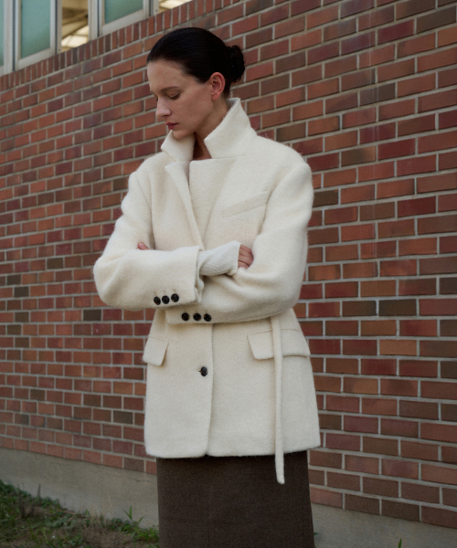 Alpaca Belted Jacket[LMBFWI25JK104]-Cream