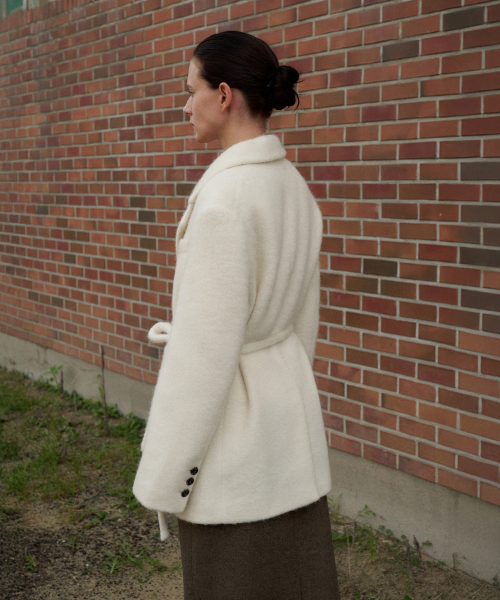 Alpaca Belted Jacket[LMBFWI25JK104]-Cream