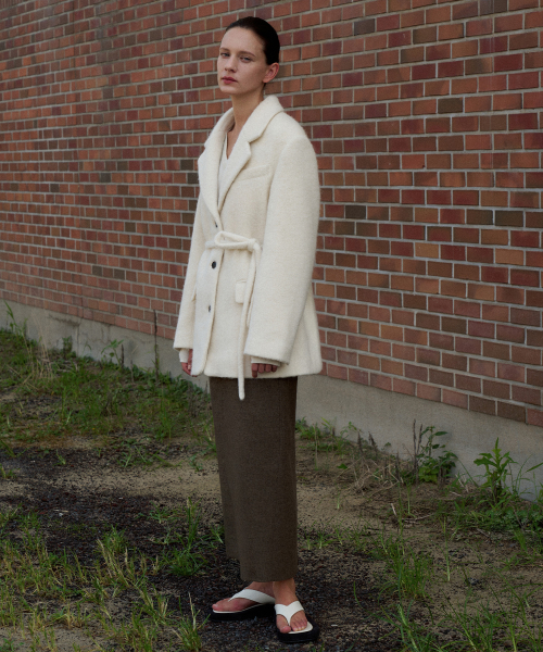 Alpaca Belted Jacket[LMBFWI25JK104]-Cream