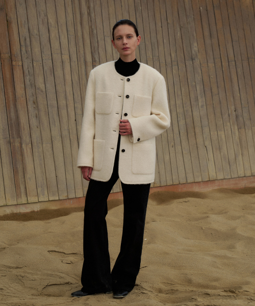 Alpaca Round Half Jacket[LMBFWI25JK107]-2color
