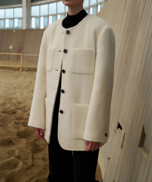 Alpaca Round Half Jacket[LMBFWI25JK107]-2color