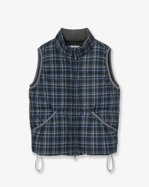 CHECK PADDED VEST [BLUE]