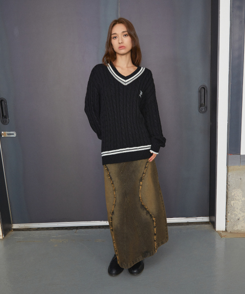 GOTHIC CABLE TENNIS KNIT ivory