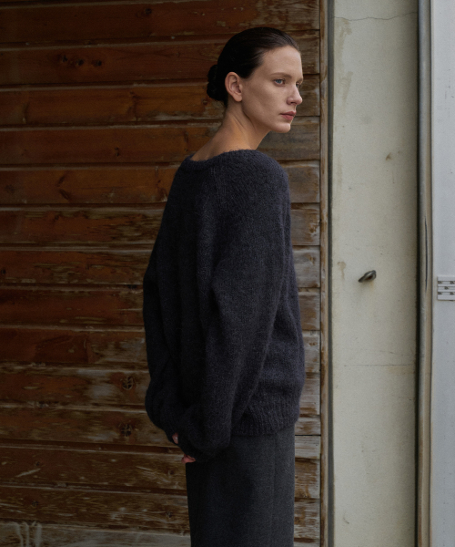 Alpaca V-Neck Knit Top[LMBEWIKN297]-2color