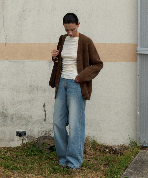 V-Neck Raccoon Cardigan[LMBEWIKN300]-3color
