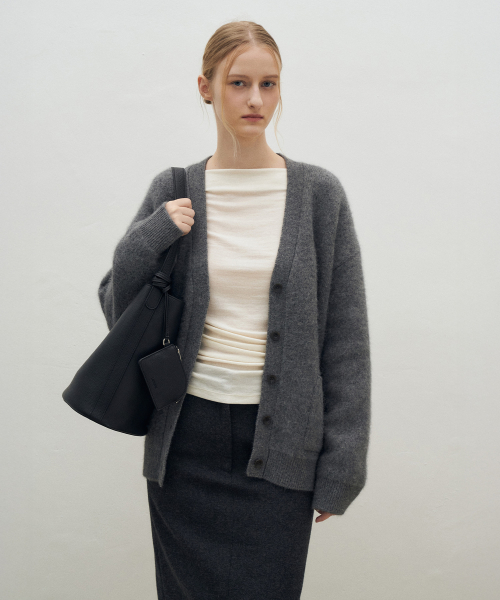 V-Neck Raccoon Cardigan[LMBEWIKN300]-3color