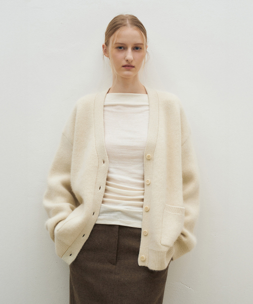 V-Neck Raccoon Cardigan[LMBEWIKN300]-3color