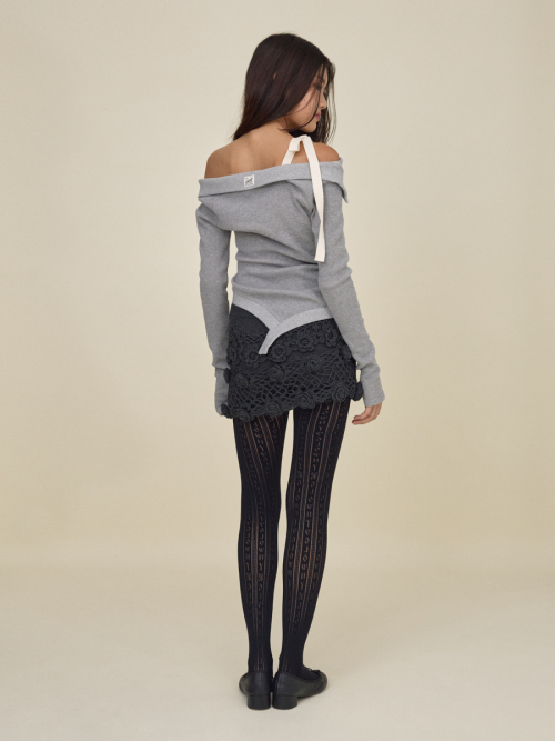 MONOGRAM PUNCH TIGHTS (BLACK)