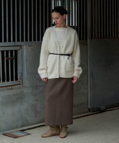 Wool Maxi H-line Skirt[LMBEWISK408]-2color