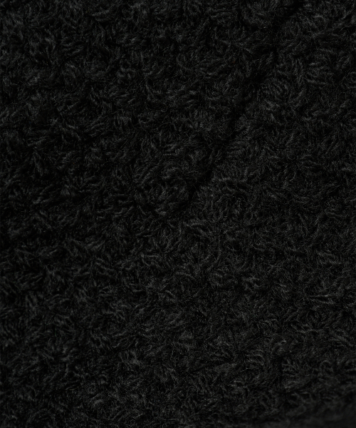 Folded Label Knit Beanie - BLACK