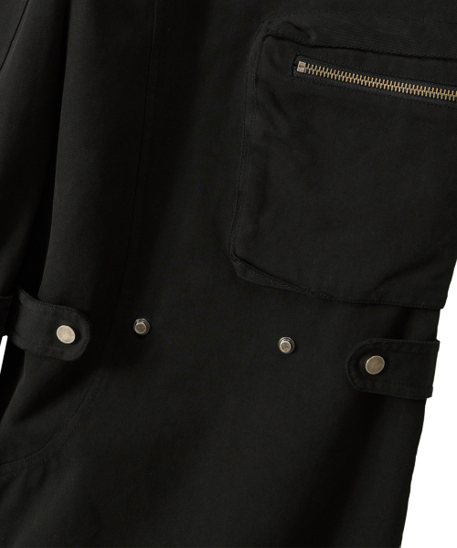 Lowrise Washed Curve Cargo Pants - BLACK