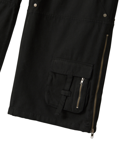 Lowrise Washed Curve Cargo Pants - BLACK