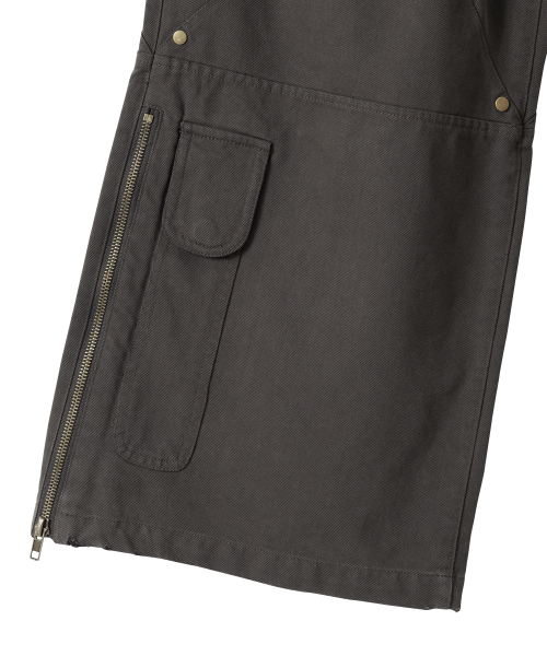 Lowrise Washed Curve Cargo Pants - KHAKI