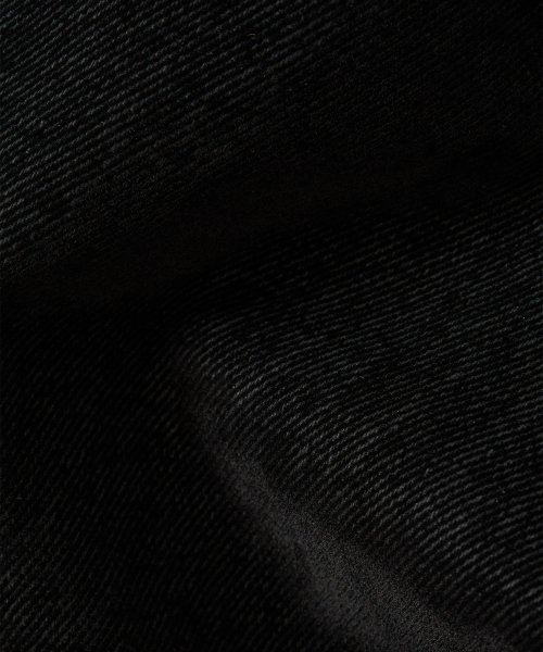 Velvet Stitch Curve Balloon Wide Denim Pants - BLACK