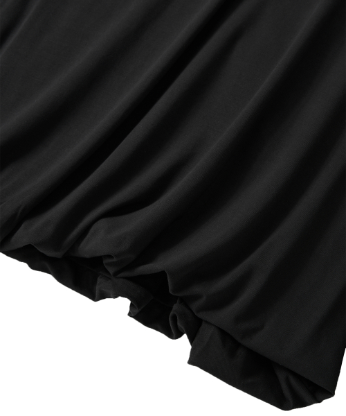 Overlay Drape Long Sleeve Tee - BLACK
