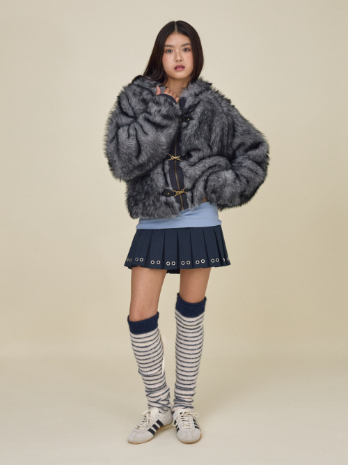 SUNDAE STRIPE KNIT WARMER (NAVY)