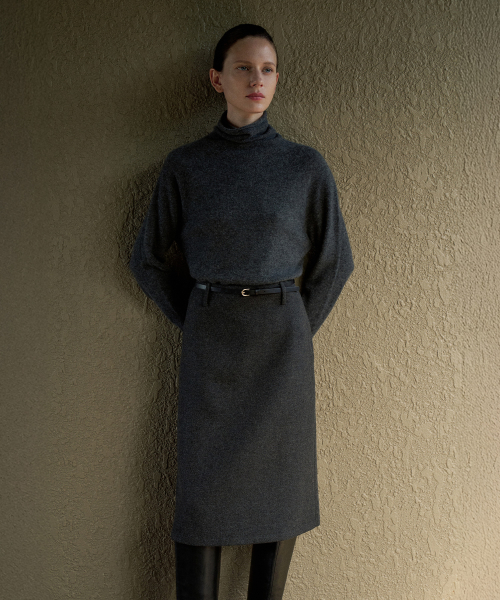 Wool Midi Skirt[LMBEWISK410]-2color