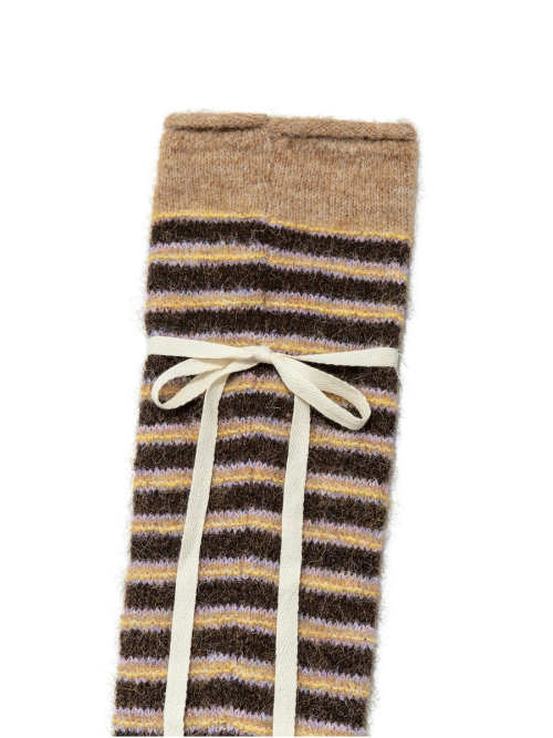 SUNDAE STRIPE KNIT WARMER (BROWN)