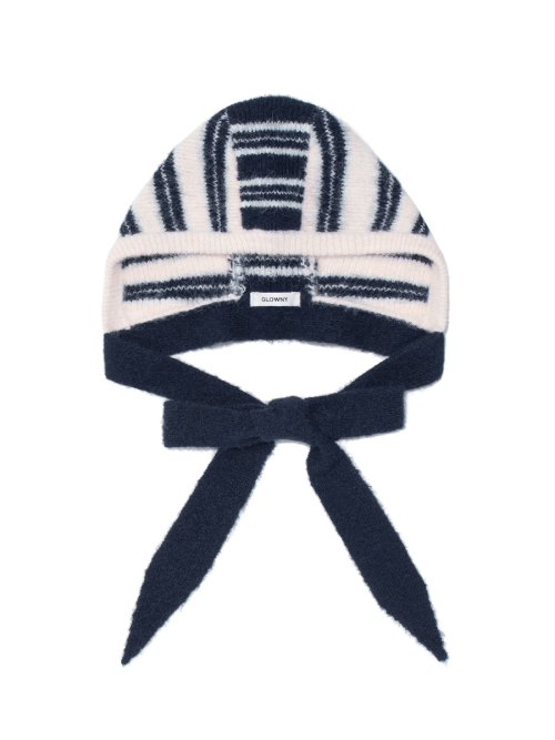 SUNDAE STRIPE KNIT BALACLAVA (NAVY)