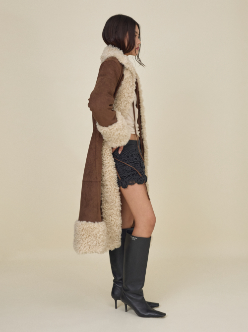 OLSEN FUR COAT (BROWN)
