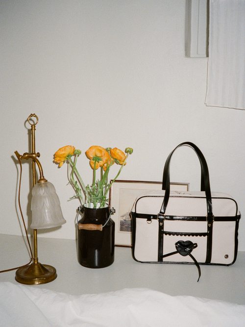 Classic ribbon school bag_canvas black