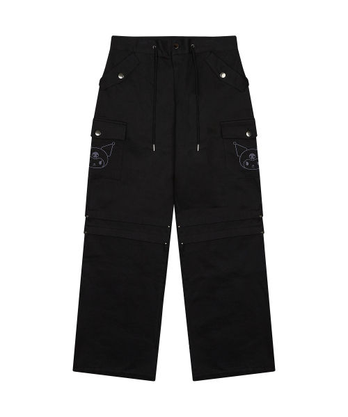[KUROMI] WIDE COTTON PANTS(BLACK)