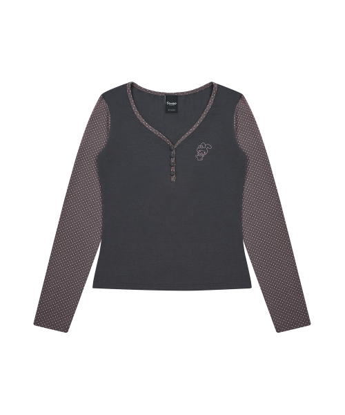 [MY MELODY] LONG SLEEVE TEE(CHARCOAL)