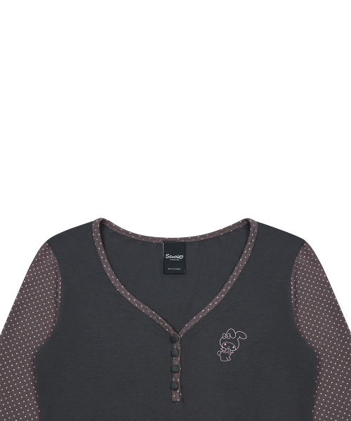 [MY MELODY] LONG SLEEVE TEE(CHARCOAL)