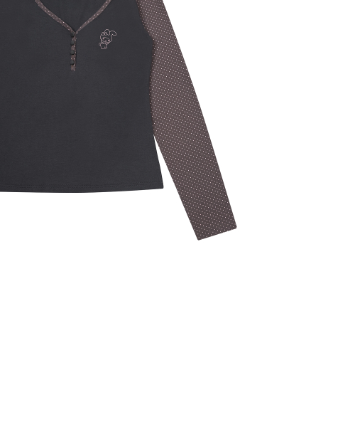 [MY MELODY] LONG SLEEVE TEE(CHARCOAL)