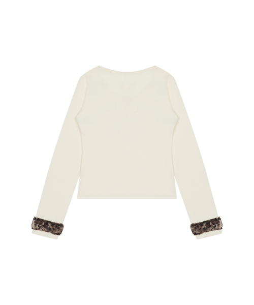 [MY MELODY] FUR BUTTON SLEEVE TEE(WHITE)