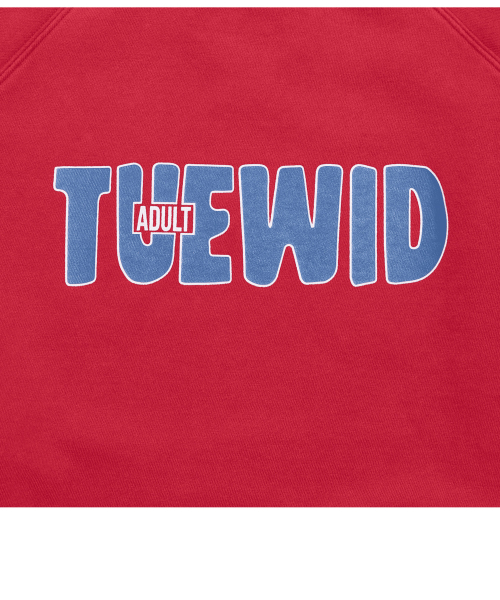 adult logo sweatshirts in cherry red