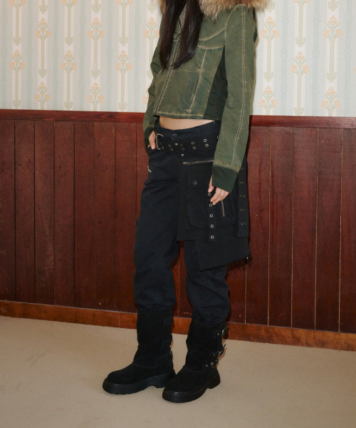 포트렐 퍼 부츠 블랙