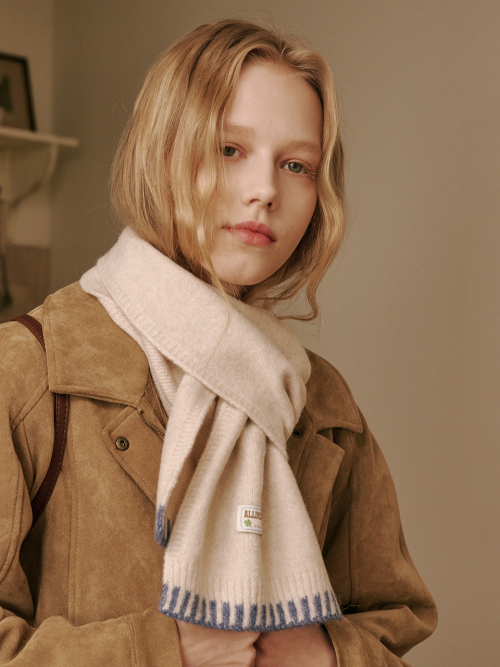 Piano Knit Muffler (Ivory)