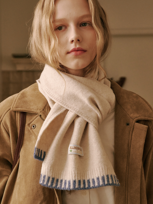Piano Knit Muffler (Ivory)